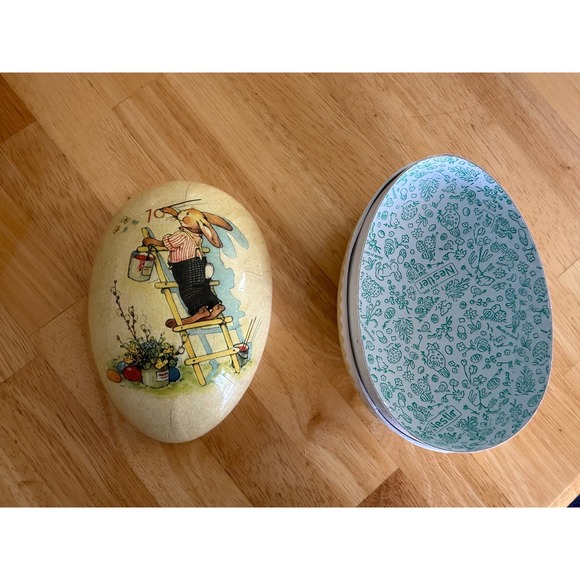 Vintage Nestler Germany Easter Egg – Rabbit on Ladder Scene Paper Mache - Picture 3 of 14